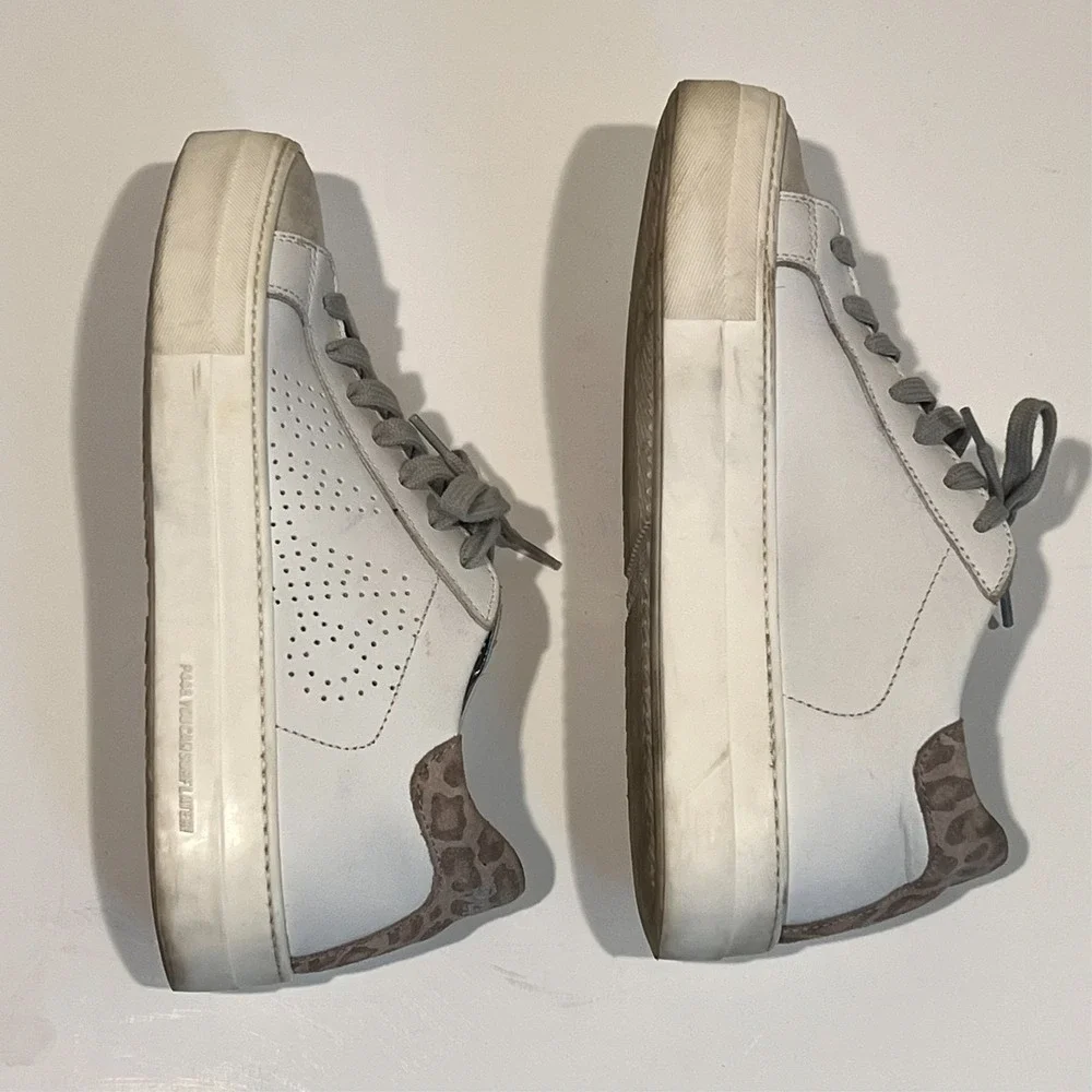 P448 Sneakers Shoes‎ Thea Platform Low Top Leopard Print Women's 37